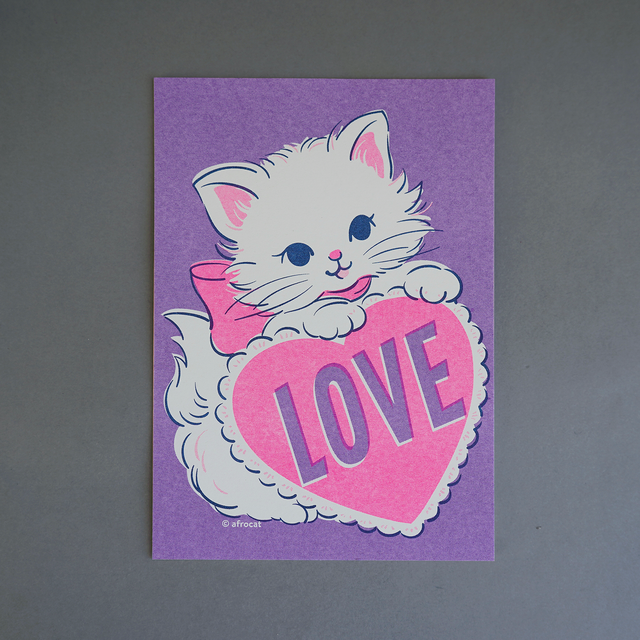 Risographie - Love Cat