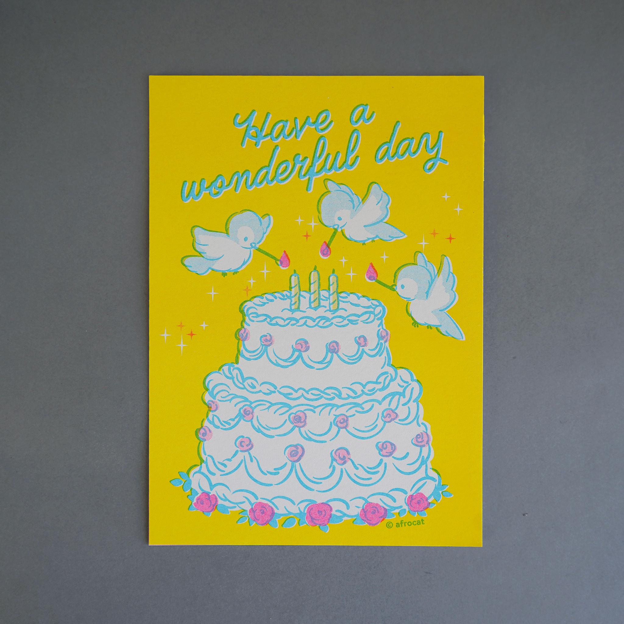 Risographie - Cake Birds