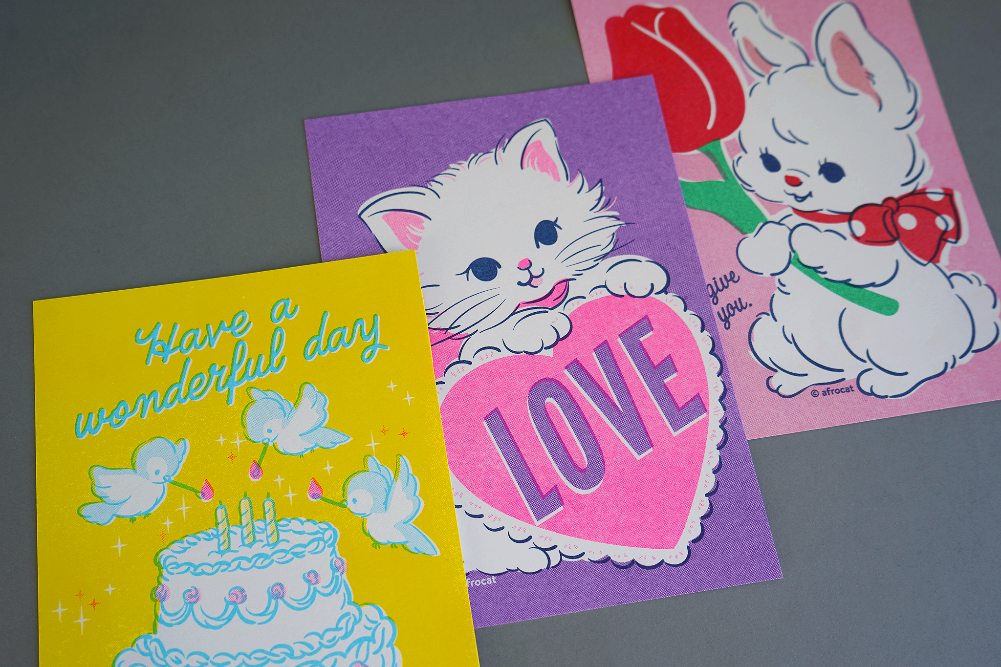 Risographie - Cake Birds