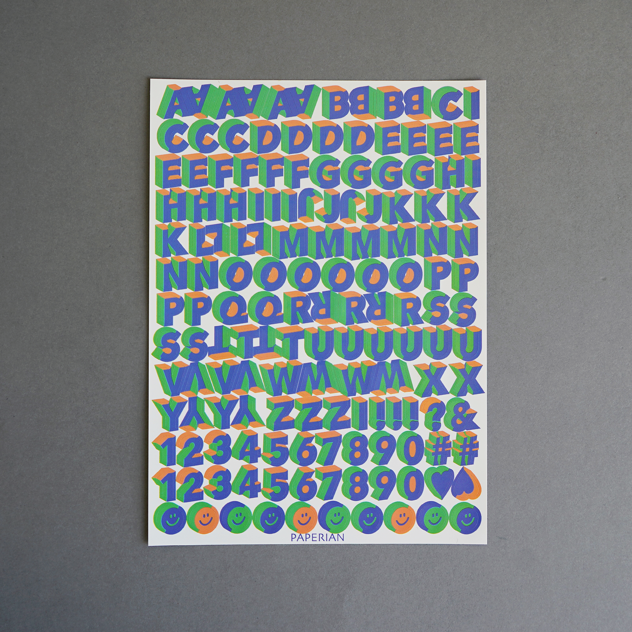 Stickers Alphabet 3D - Blue Mix