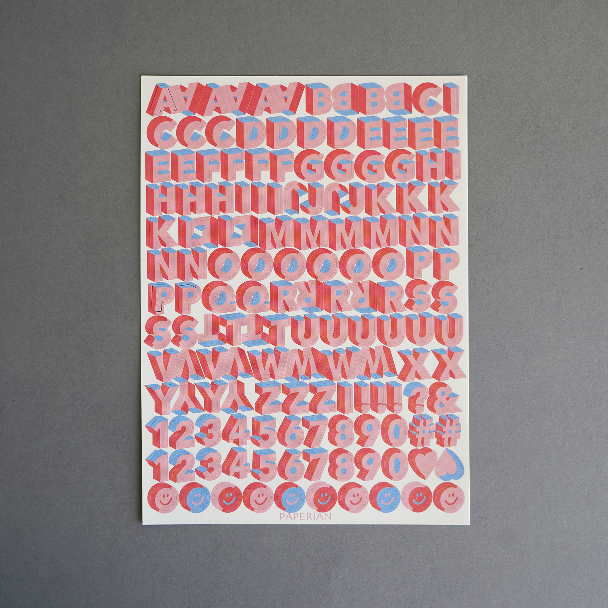 Stickers Alphabet 3D - Pink Mix