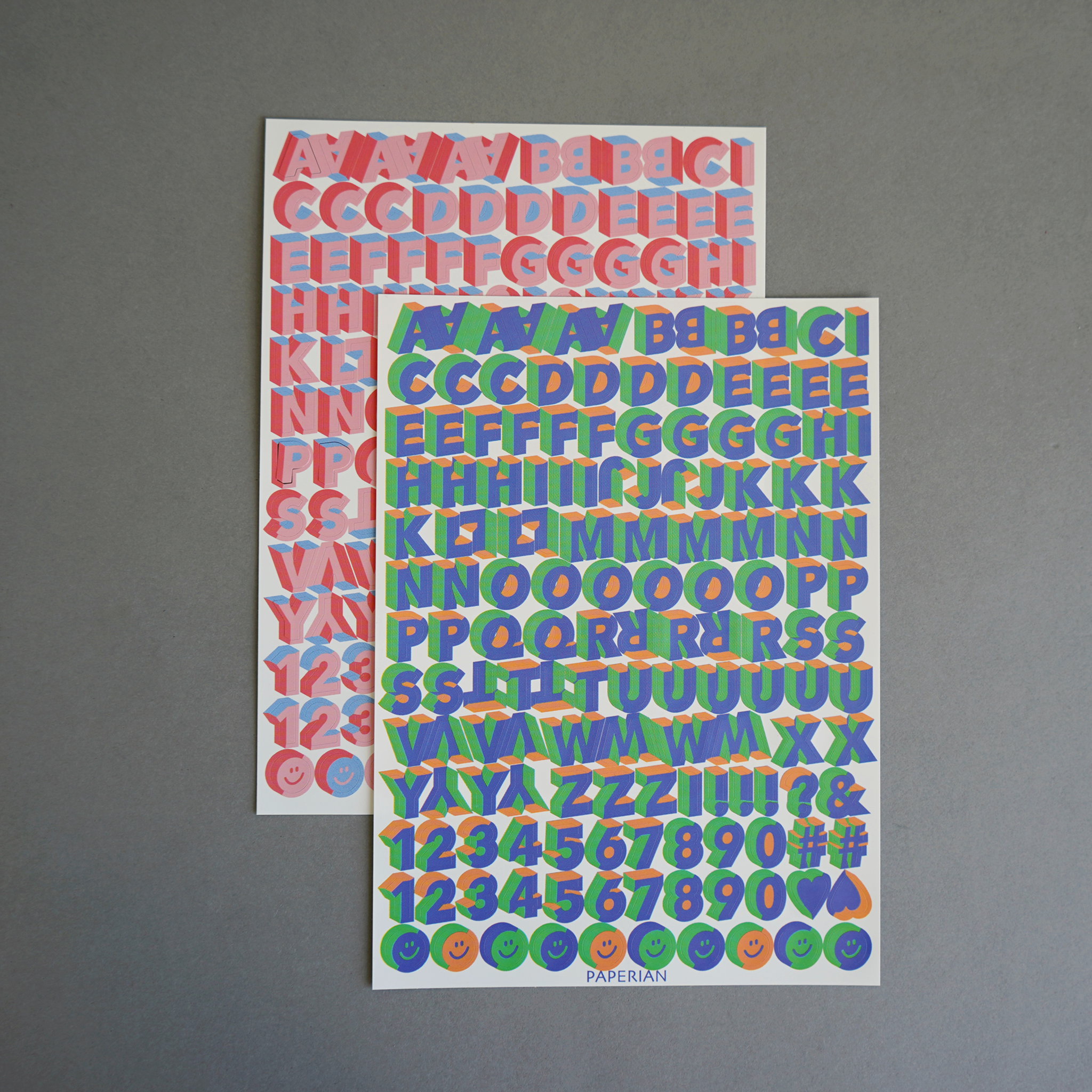 Set de stickers Alphabet 3D