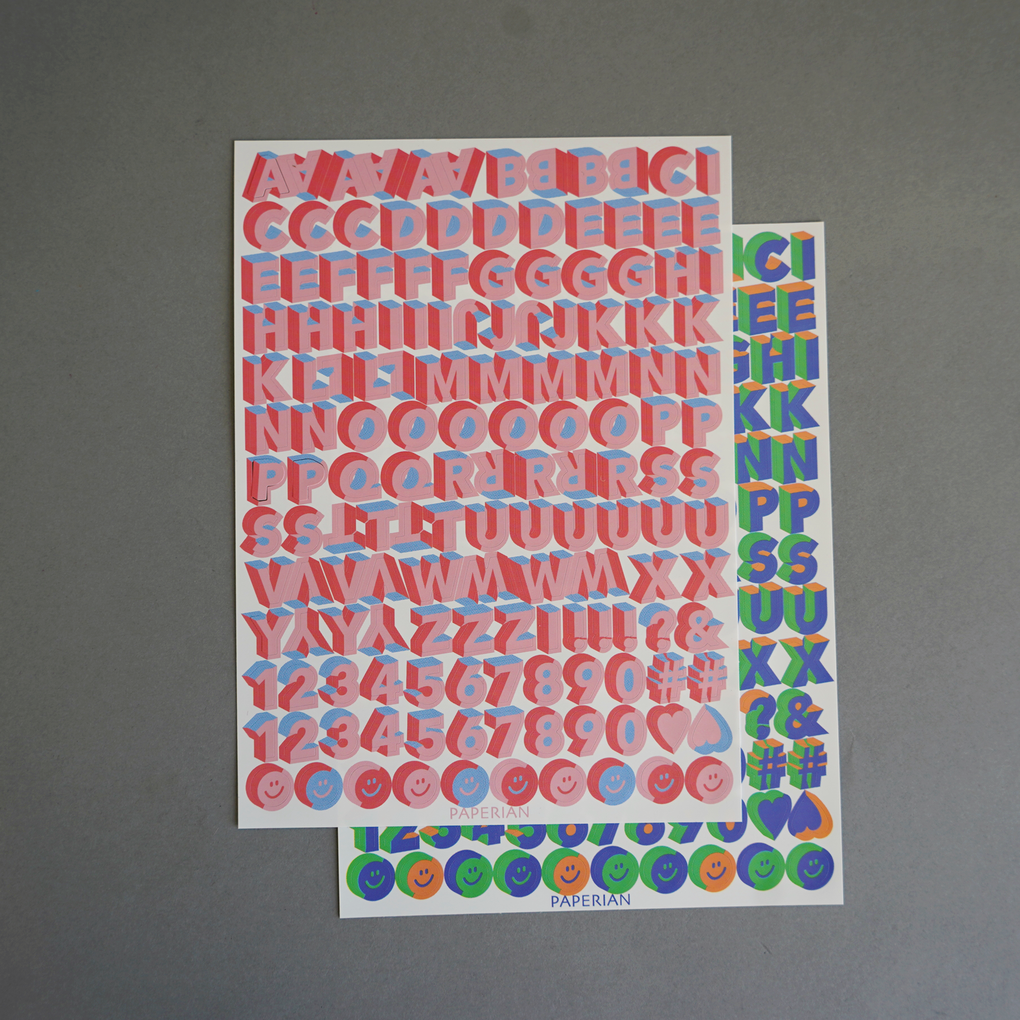 Stickers Alphabet 3D - Pink Mix